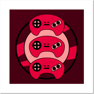 Red Triple Controller Posters and Art
